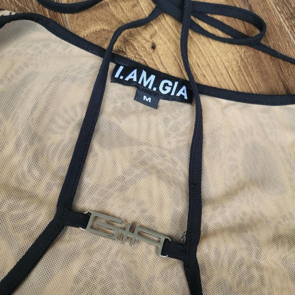 I.AM.GIA Micro Mesh Sheer Medusa Top Rave Party Top - Picture 4 of 5